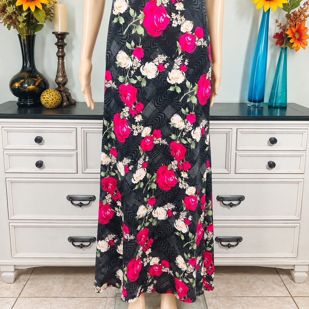 Vintage Voir Collection Maxi Dress Romantic Gothic Garden Rose Floral Medium - Picture 4 of 6